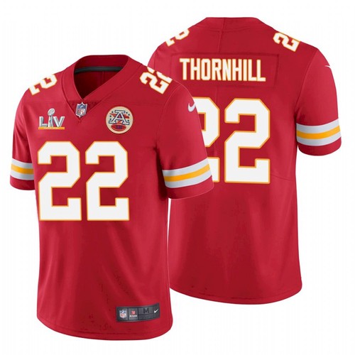 Men's Red Kansas City Chiefs #22 Juan Thornhill 2021 Super Bowl LV Stitched Jersey